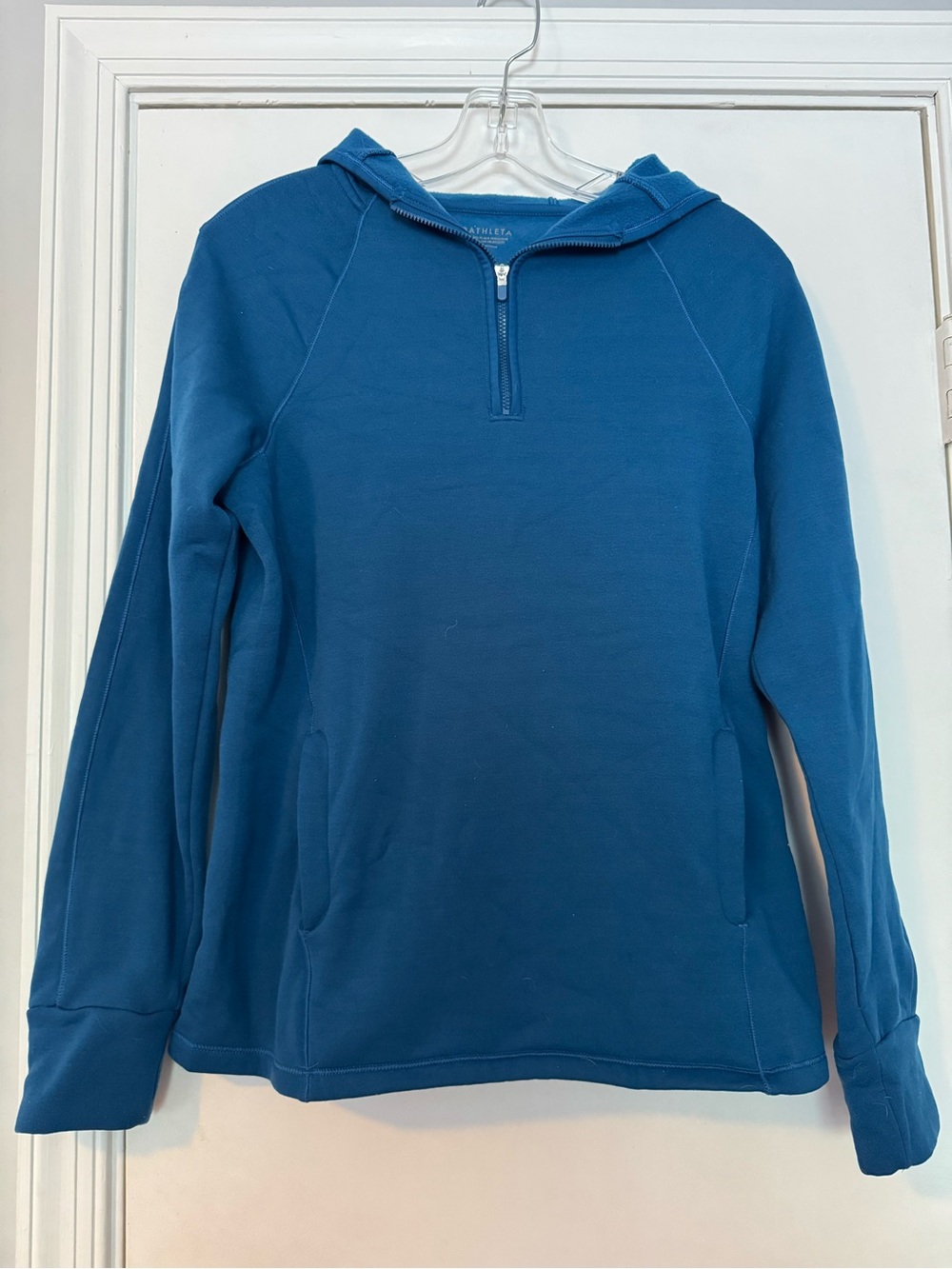 Athleta Teal Quarter-Zip Hooded Pullover Size M